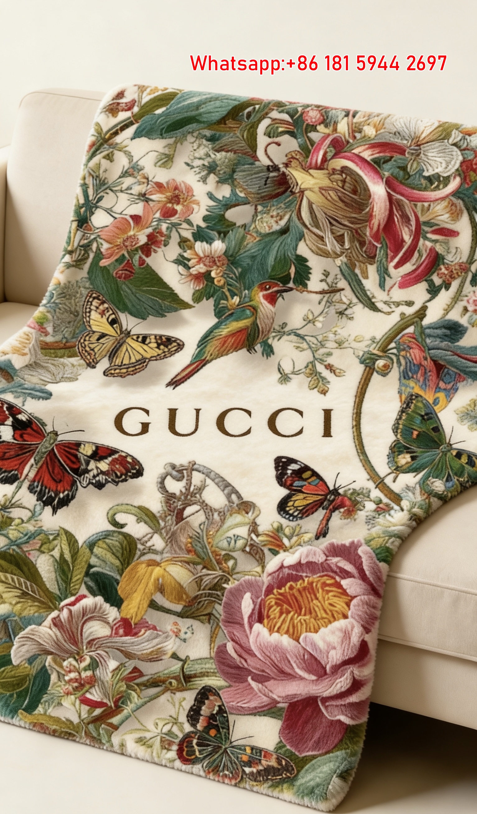 Gucci Floral Menagerie Throw Blankets IMG_2955